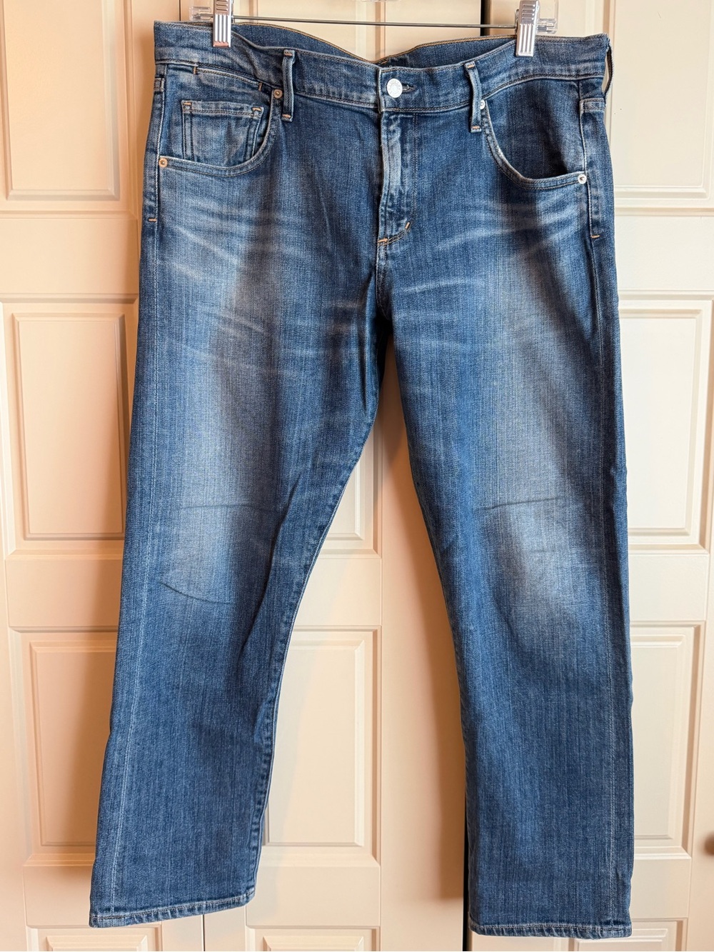 Agolde Isabel mid rise Med Blue Washed Relaxed Jeans 31